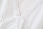 Women's Linen Blended Laminated Decoration Sleeve Shirt