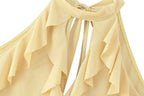 Women's French Collar Detail Halter Top
