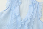 Women's French Laminated Decoration Drape Sleeveless Top