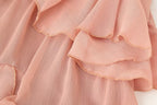 Ruched Ruffle Spaghetti-Strap A-Line Mini Dress