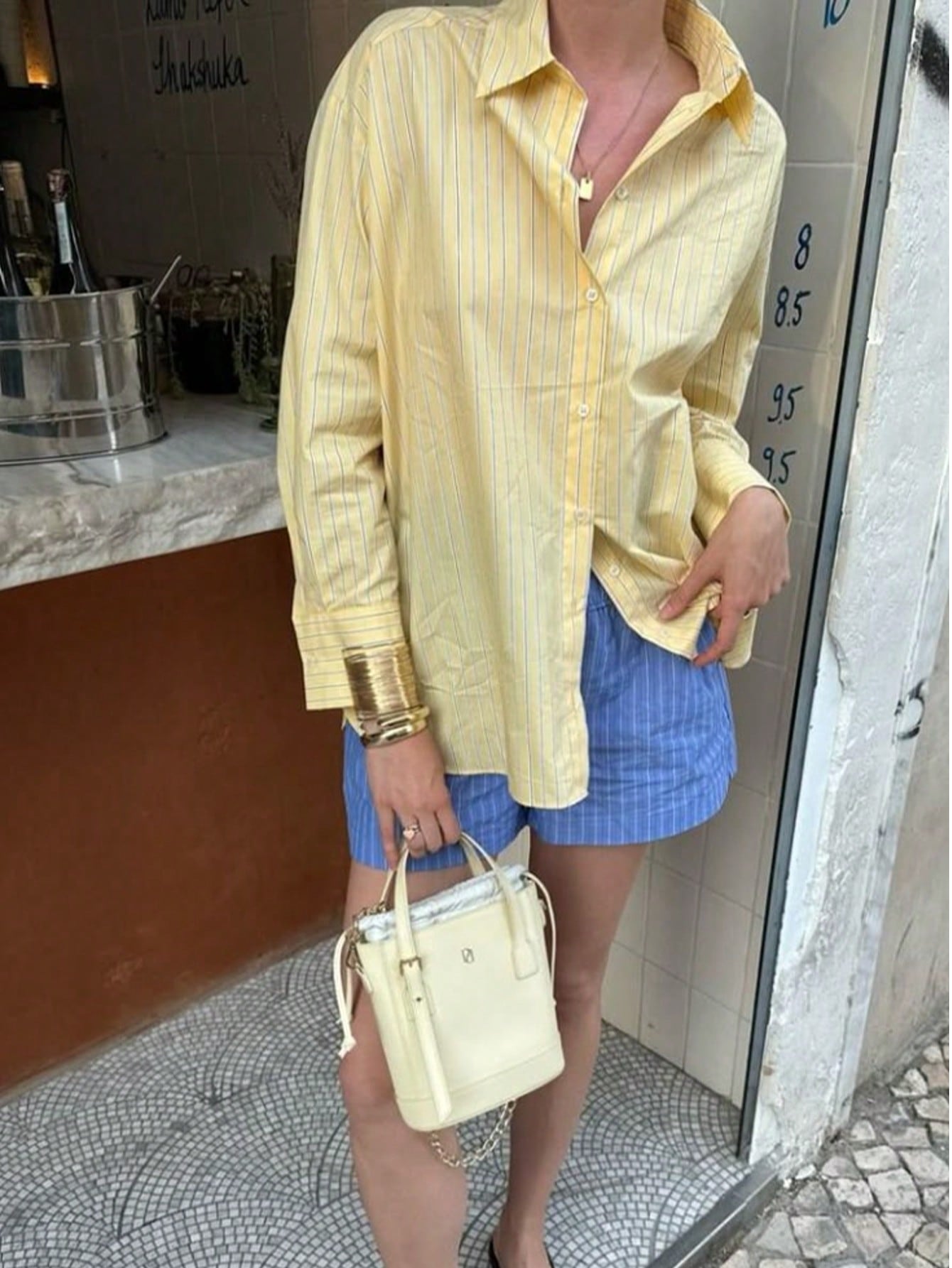 Women's Striped Long Sleeve Button Shirt