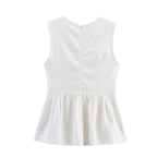 Women's Women Clothing Summer Casual Slim Sleeveless Umbrella Round Neck Vest Top Women