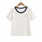 Women's Embroidered Graphic Crew Neck T-Shirt