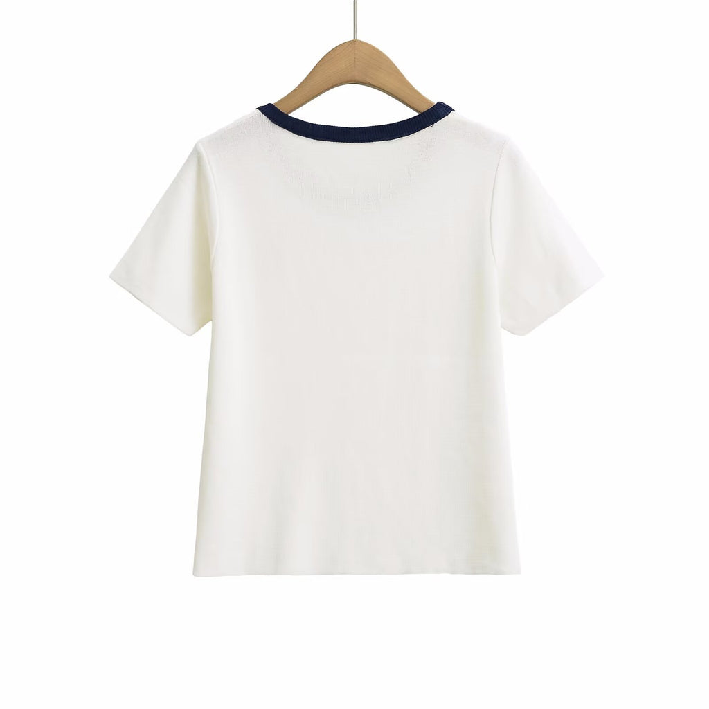 Women's Embroidered Graphic Crew Neck T-Shirt