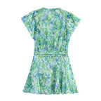 Temperamental Lace Printing Shirt Mini Dress