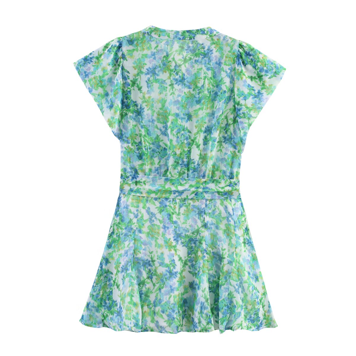 Temperamental Lace Printing Shirt Mini Dress