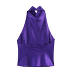 Women's Halter Sleeveless Top and Skirt Two-Piece Set
