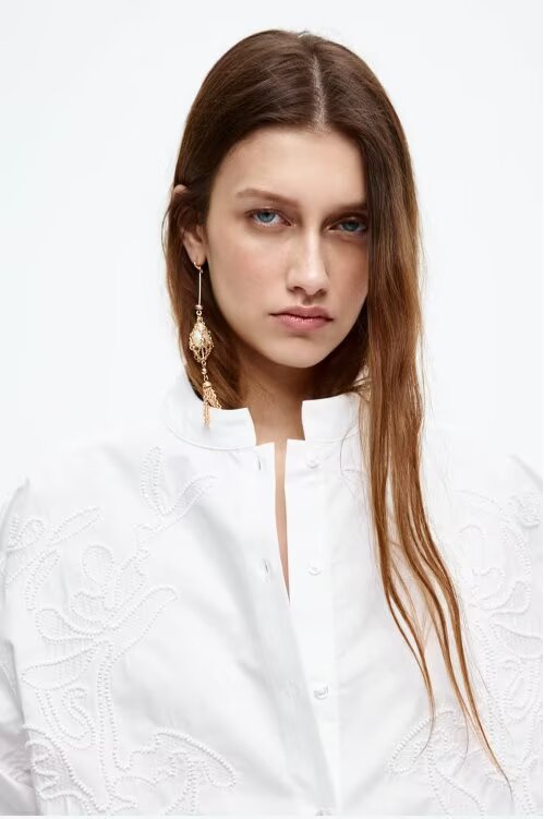 Women's Street Urban Embroidered Long Sleeved Shirt