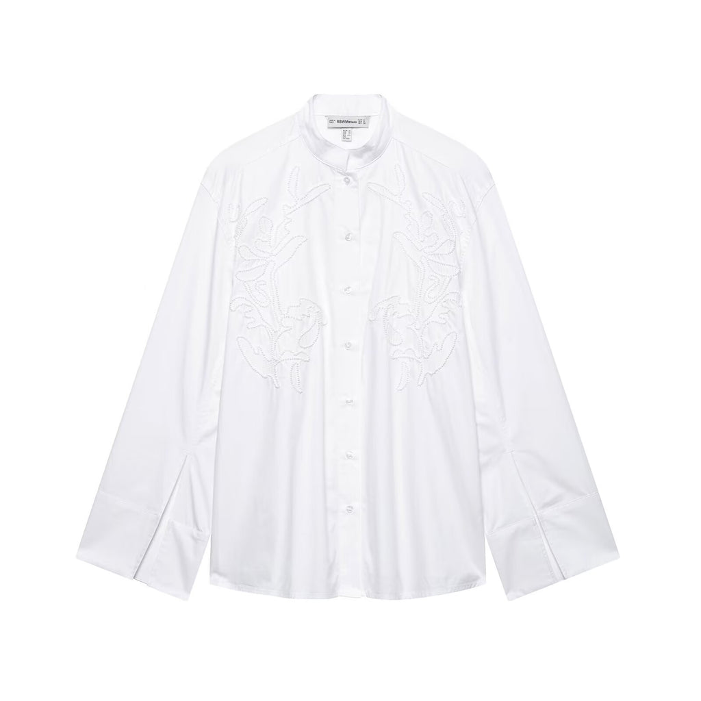 Women's Street Urban Embroidered Long Sleeved Shirt