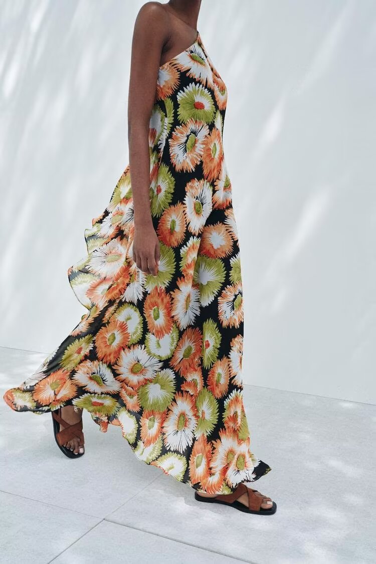 Print Asymmetric Dress
