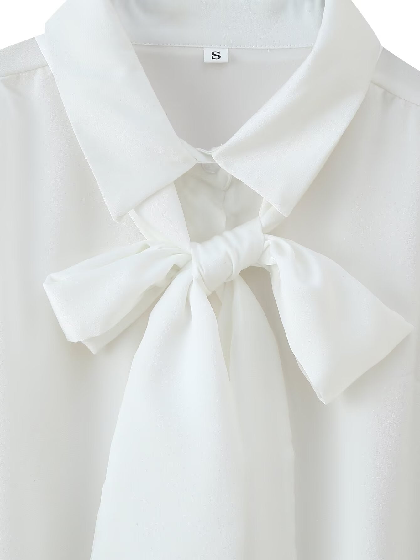 Women's Satin Scarf Detail Long Sleeve Shirt