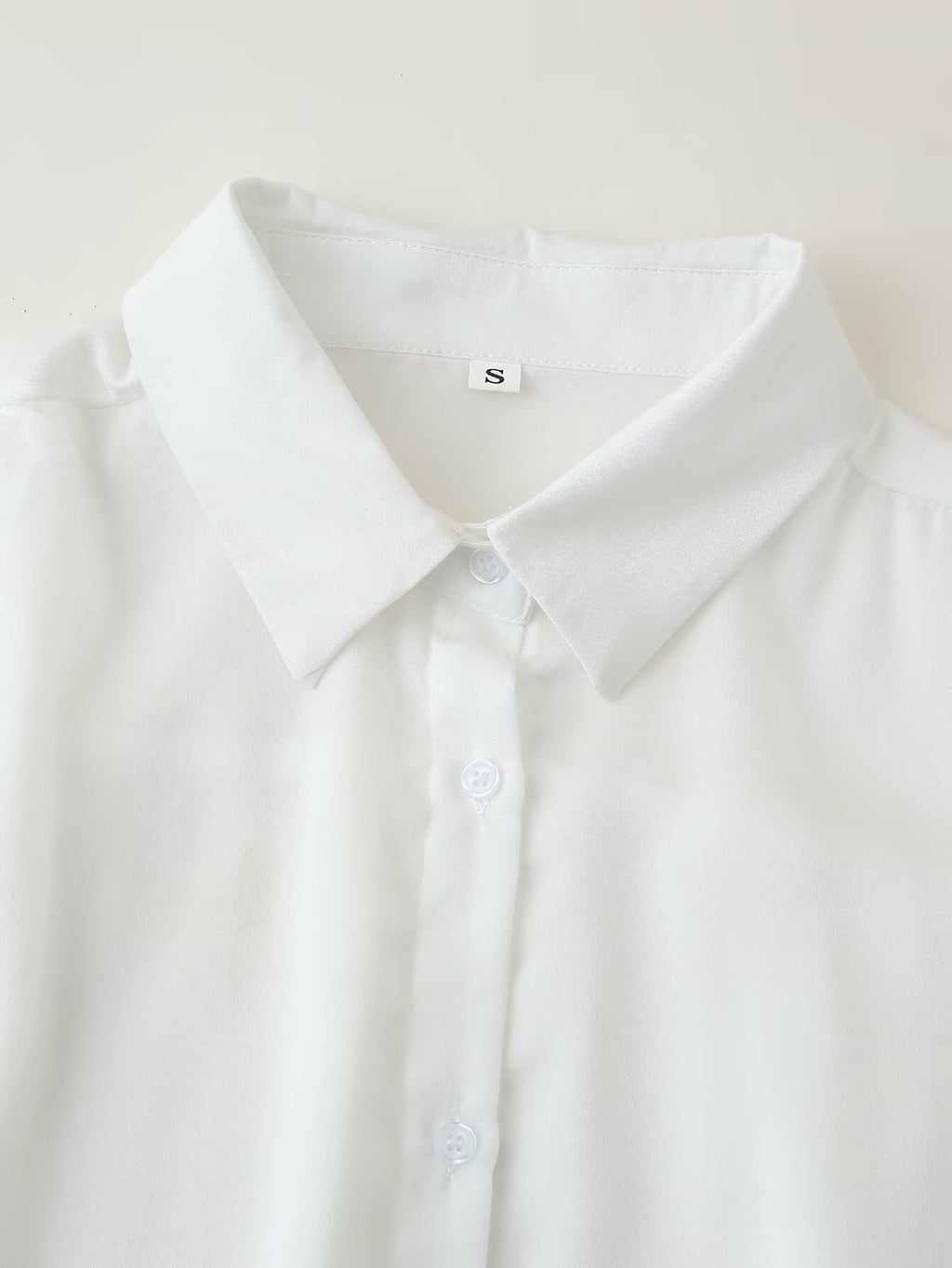 Women's Satin Scarf Detail Long Sleeve Shirt