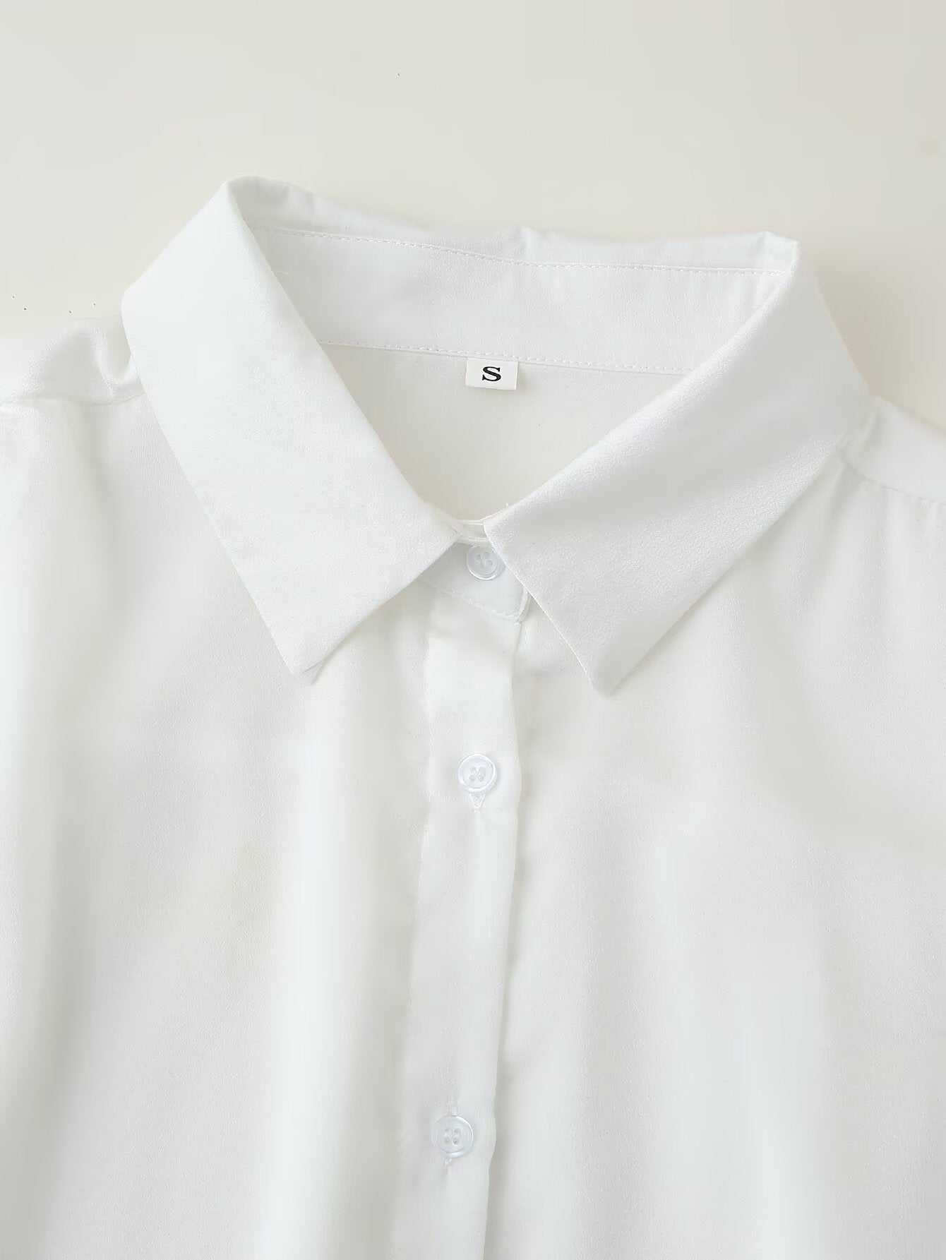 Women's Satin Scarf Detail Long Sleeve Shirt