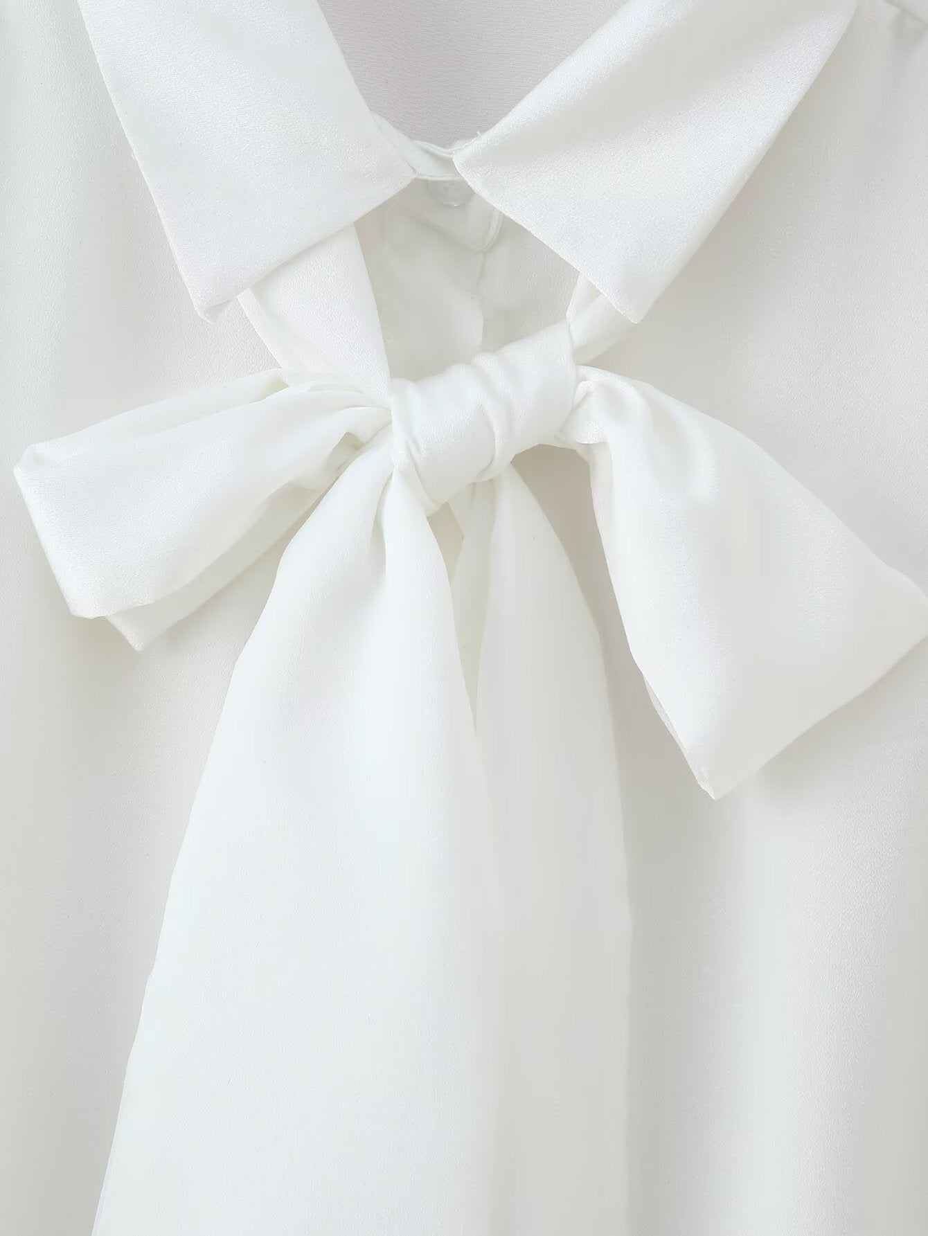 Women's Satin Scarf Detail Long Sleeve Shirt