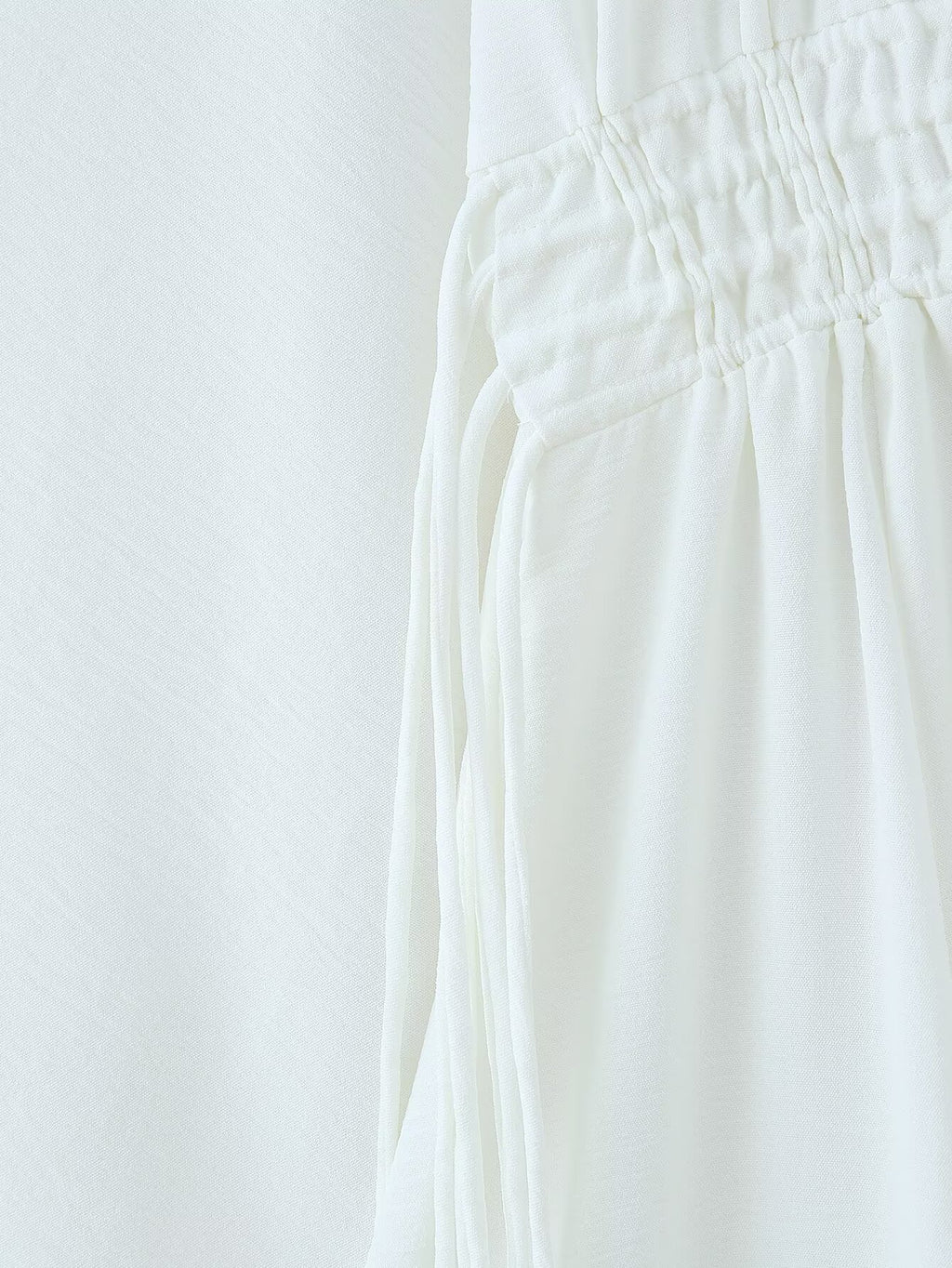 Ruffled Tie-Neck Long Sleeve A-Line Midi Dress