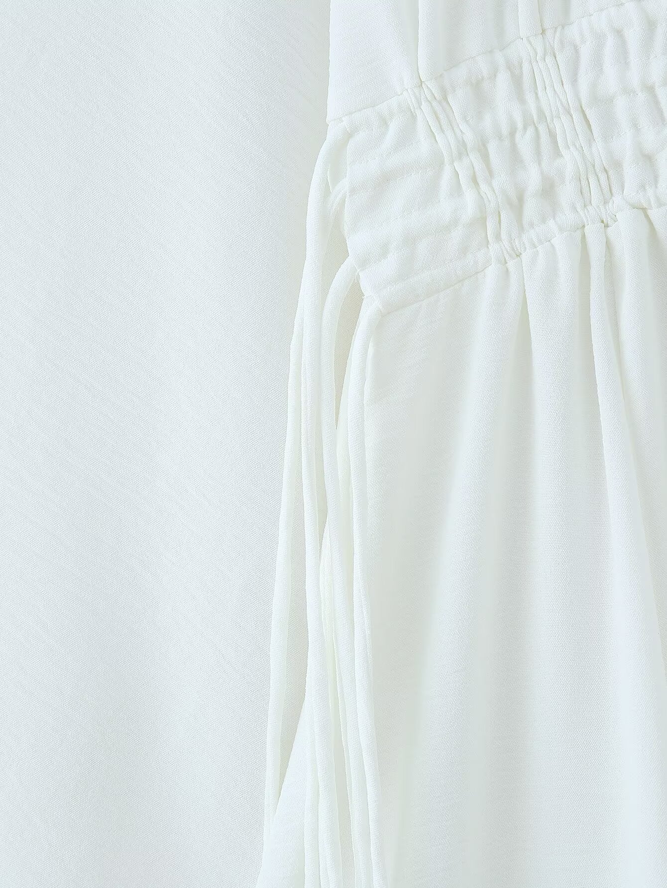 Ruffled Tie-Neck Long Sleeve A-Line Midi Dress