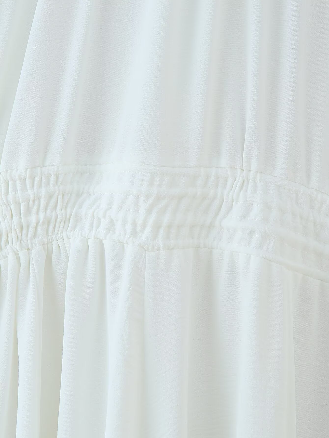 Ruffled Tie-Neck Long Sleeve A-Line Midi Dress