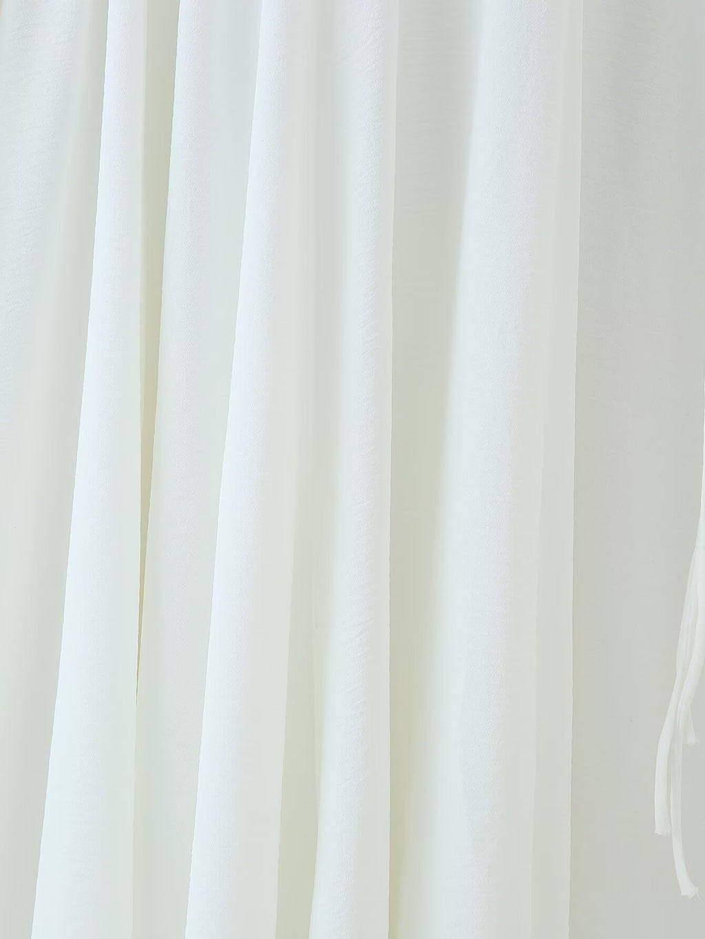 Ruffled Tie-Neck Long Sleeve A-Line Midi Dress