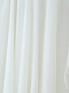 Ruffled Tie-Neck Long Sleeve A-Line Midi Dress