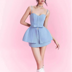 Women's Summer Slim Fit Tube Camisole and Skirt Two-Piece Set