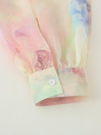 Tie Dye Stitching Lace Crochet Printing Dress