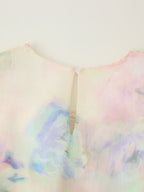Tie Dye Stitching Lace Crochet Printing Dress