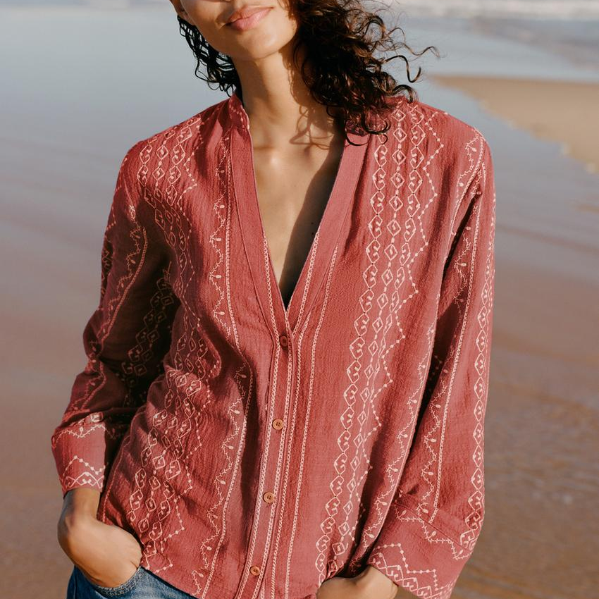 Women's French Embroidered Shirt