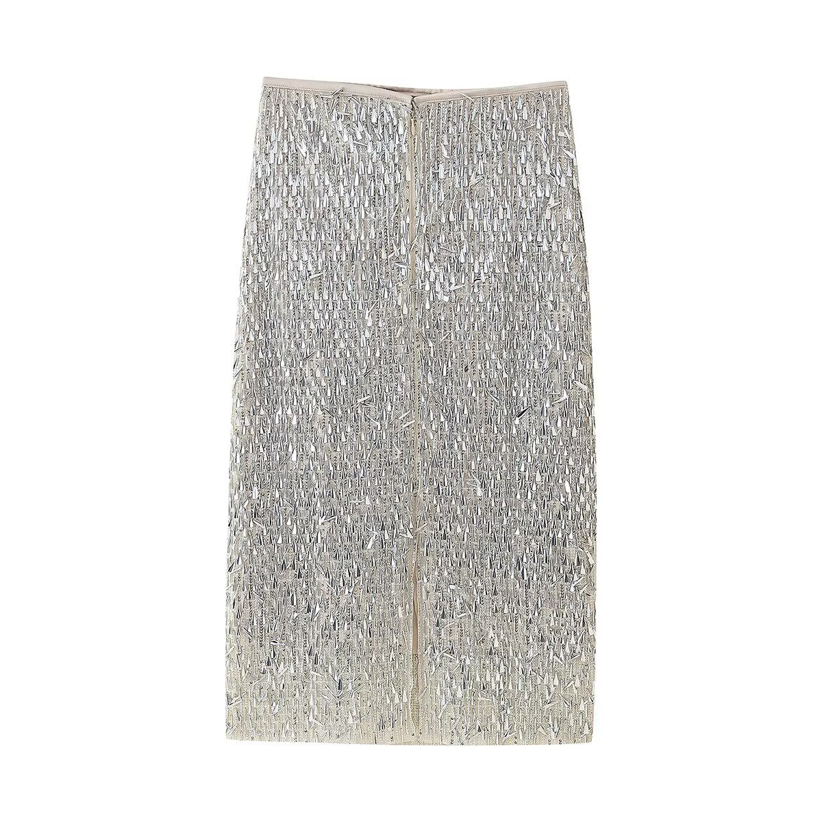 Sequin Glitter Midi Skirt