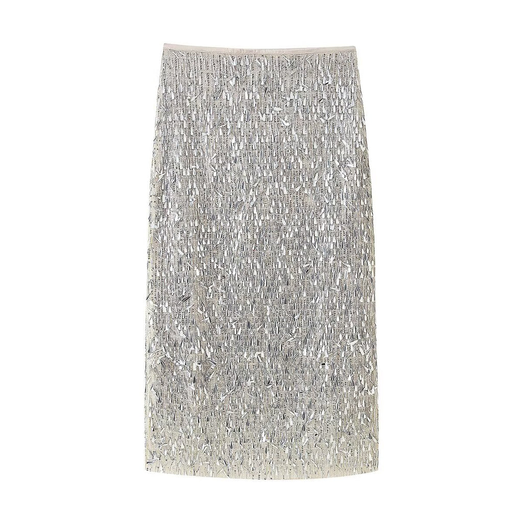Sequin Glitter Midi Skirt