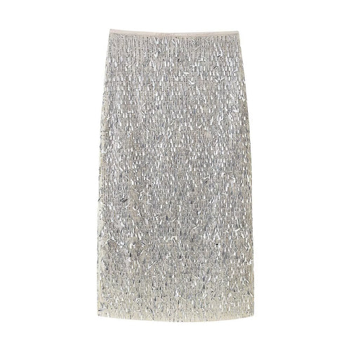 Skirt Summer Women Clothing High Sense Sequ Glitter Decoration Midi Dress