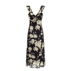 Women's Retro Floral Lace Slim-Waist Dress