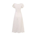 Women's Vintage Summer Short Sleeve Drawstring Slim Fit Dress