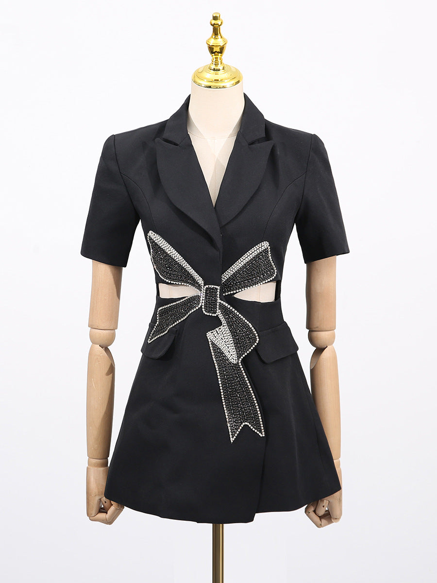 Design Blazer For Bowknot Rhinestone Business Dress