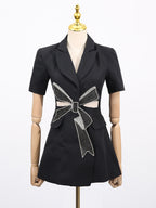 Design Blazer For Bowknot Rhinestone Business Dress