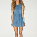 Wide-Hem Sleeveless A-Line Mini Dress