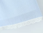 V-Neck Lace Patchwork Stripes Suspender Lace Vacation Backless Dress