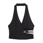 Classic Open Design Hanging Collar Top