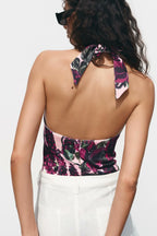 Printed Halter Neck Jumpsuit for Women