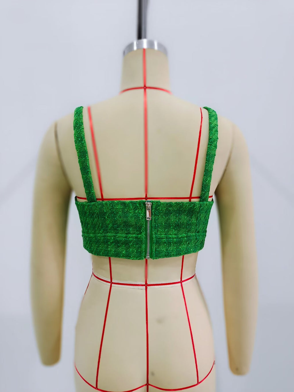 Women's Women’s Green Cutout Spaghetti Strap Crop Top