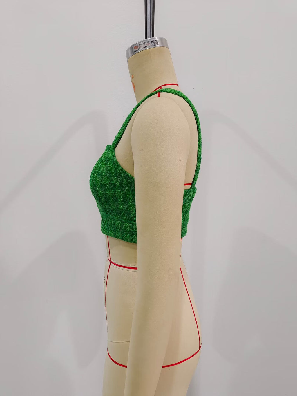 Women's Women’s Green Cutout Spaghetti Strap Crop Top