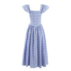 Pleated Flying Sleeve Dress Summer Waist Graceful Long Expansion