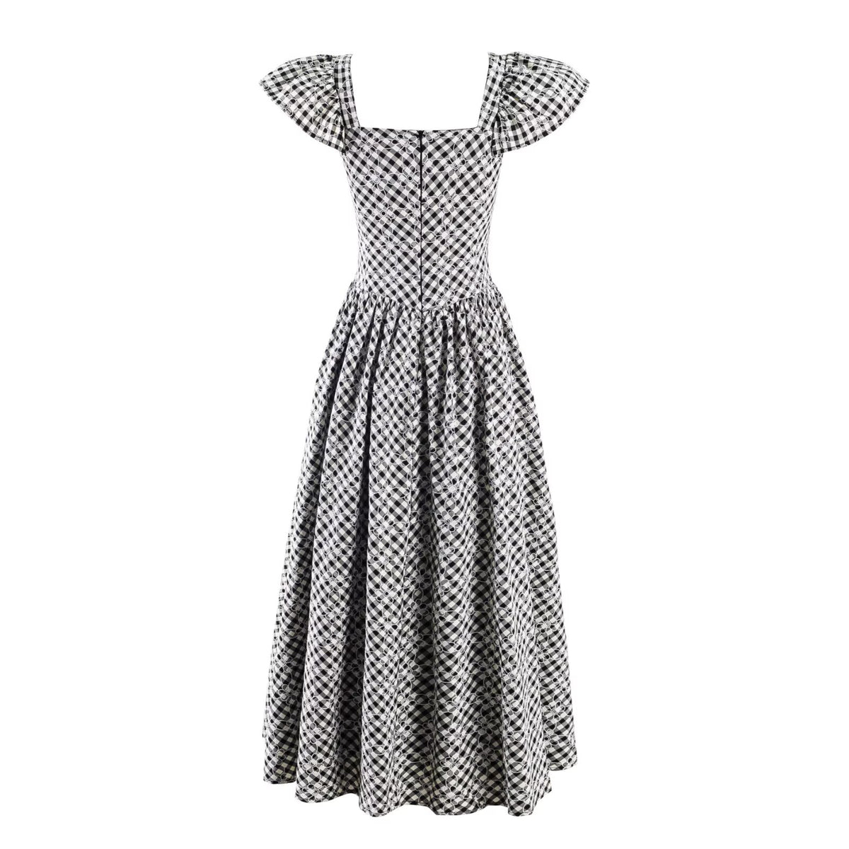 Pleated Flying Sleeve Dress Summer Waist Graceful Long Expansion