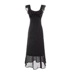 Women's Printed Square-Neck Ruffle Vacation Dress