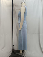 Women's Spring Street Denim Casual Vest and Skirt Two-Piece Set
