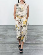 Women's Top And Skirt Two-Piece Set
