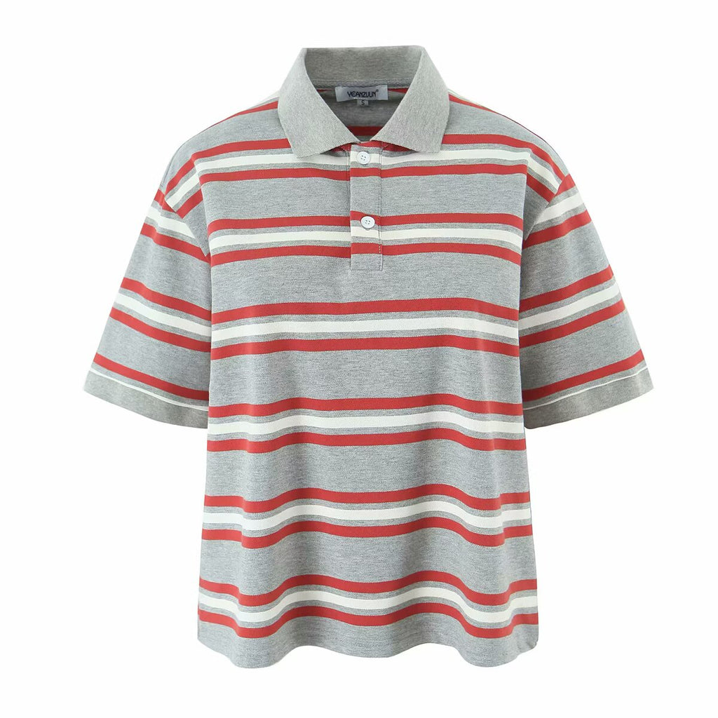 Women's Women’s Retro Striped Polo Shirt