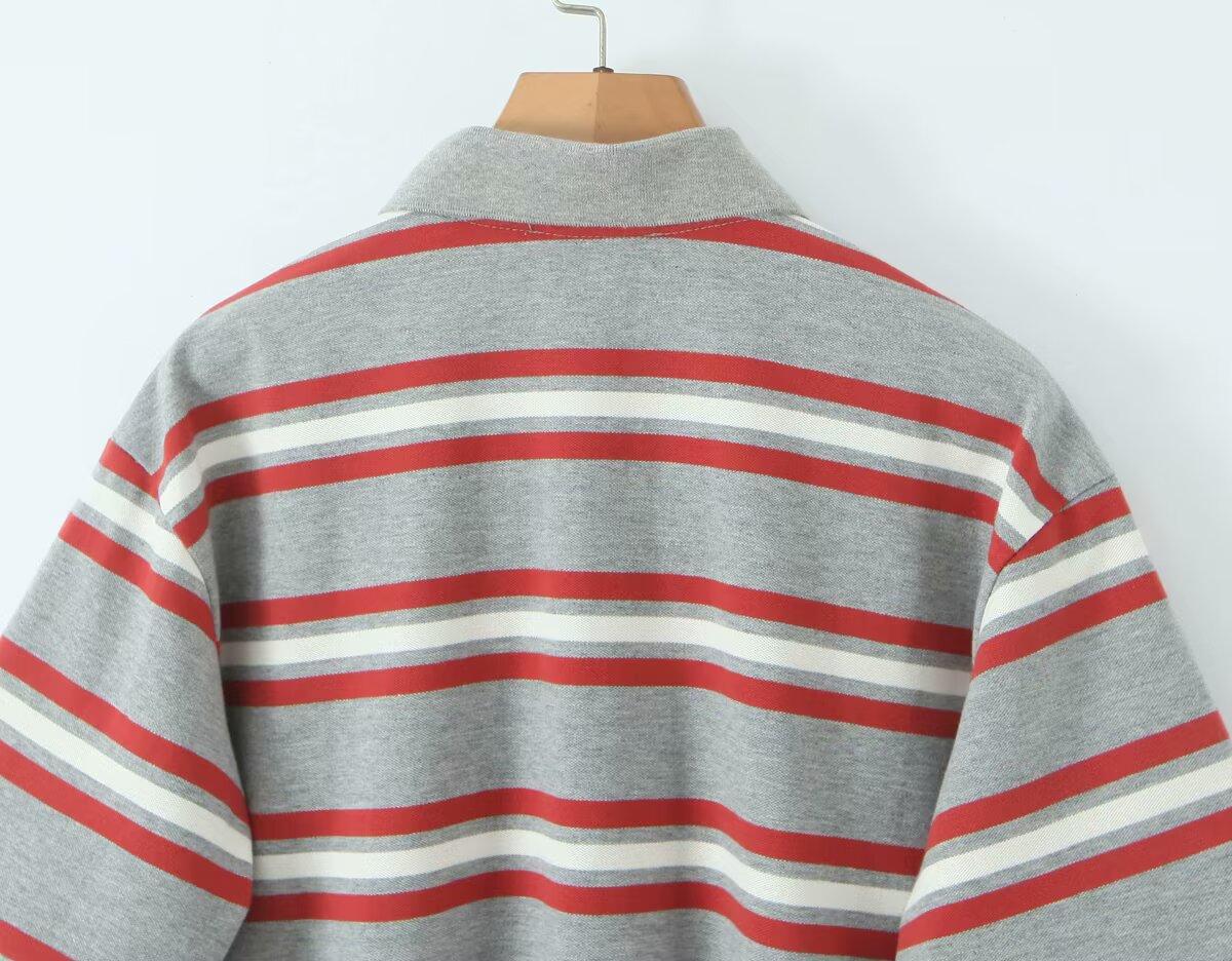 Women's Women’s Retro Striped Polo Shirt