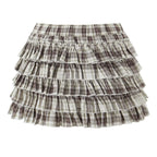 Women's Sweet Retro Plaid Shirt and Skirt Two-Piece Set