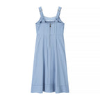 Women's Button-Front V-Neck Maxi Dress