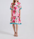 Women's 's Printed High-Waisted A-Line Dress